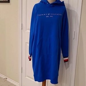 Tommy Hilfiger Long Blue Hooded Sweatshirt